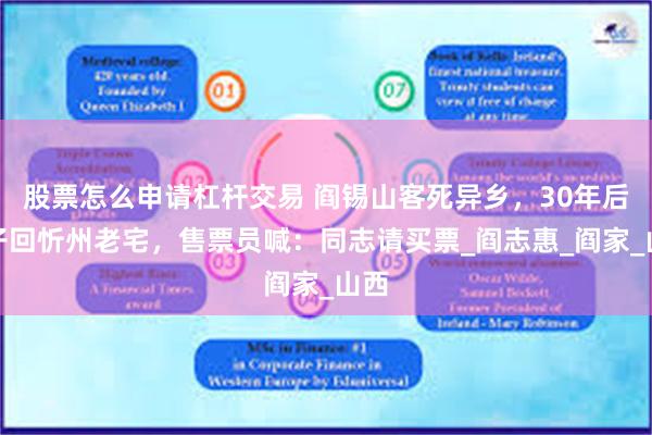 股票怎么申请杠杆交易 阎锡山客死异乡，30年后儿子回忻州老宅，售票员喊：同志请买票_阎志惠_阎家_山西