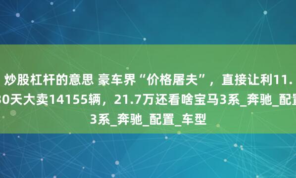 炒股杠杆的意思 豪车界“价格屠夫”，直接让利11.8万，30天大卖14155辆，21.7万还看啥宝马3系_奔驰_配置_车型